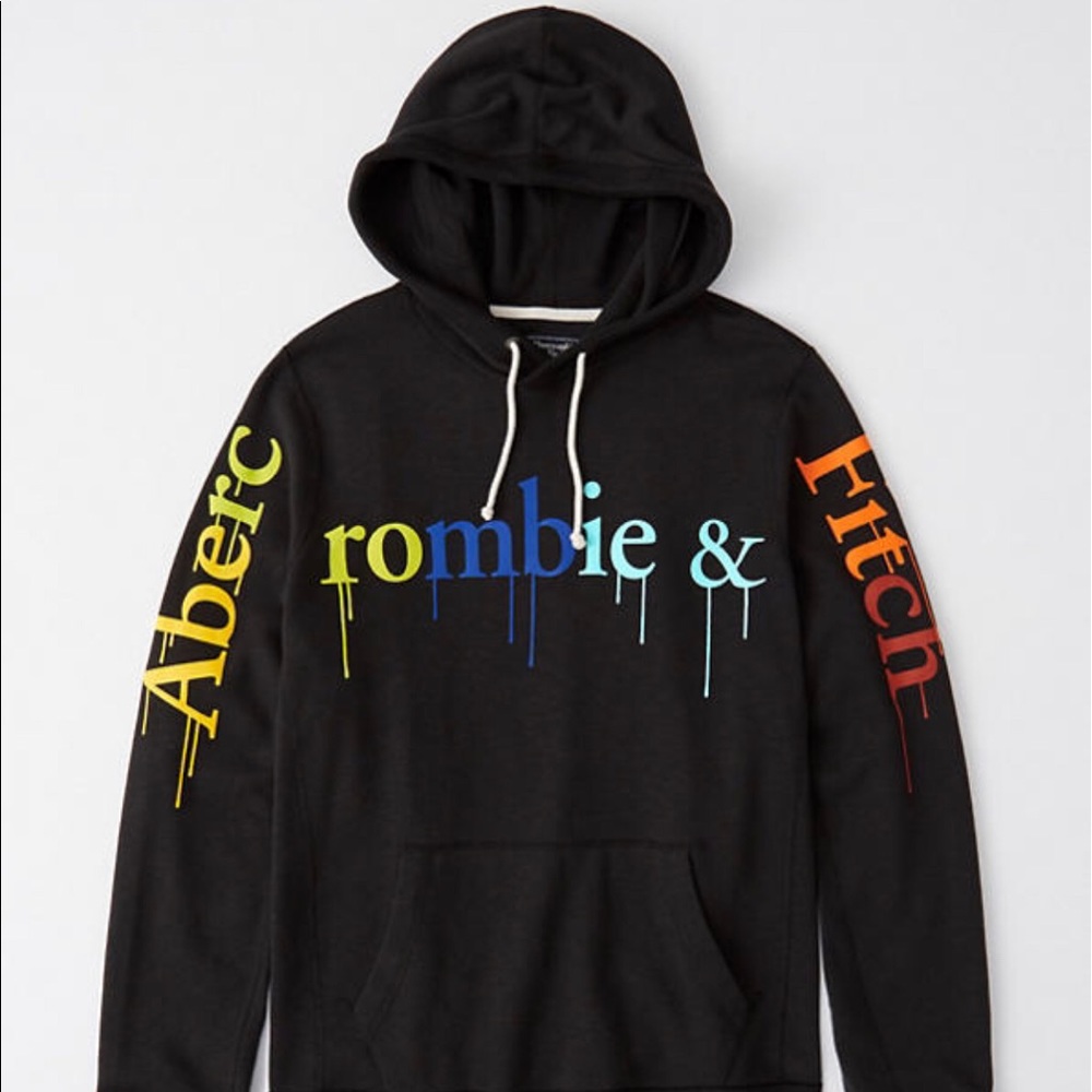 Men’s Abercrombie & Fitch Rainbow Logo Hoodie - XL